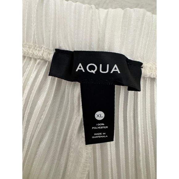 Aqua White‎ Pleated Wide Leg Palazzo Pants Womens XL Extra Large Flowy - Picture 10 of 12